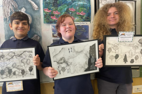 BHS students showcasing their art work